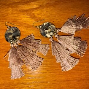 Tassel Earrings in Dusty Pink